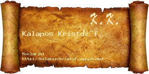Kalapos Kristóf névjegykártya