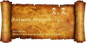 Kalapos Kristóf névjegykártya